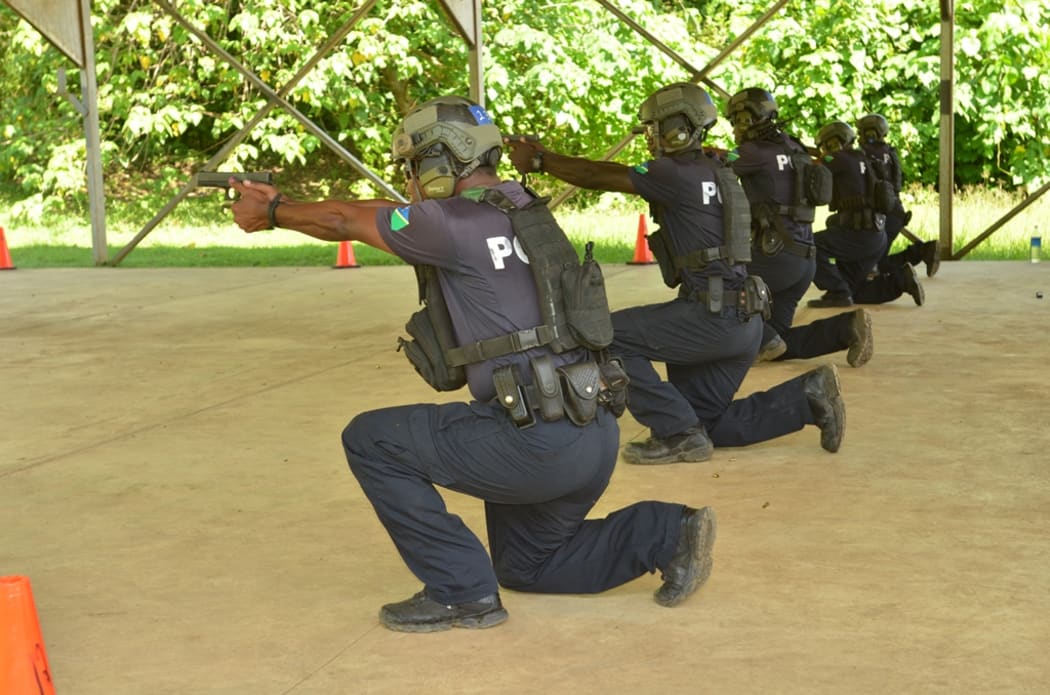 RSIPF PRT  members demonstrating live firing certification at the Tenaru Firing Range