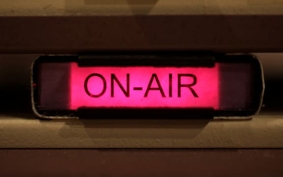 150714. Photo Diego Opatowski / RNZ. Generic radio studio. Microphone, Onair, console