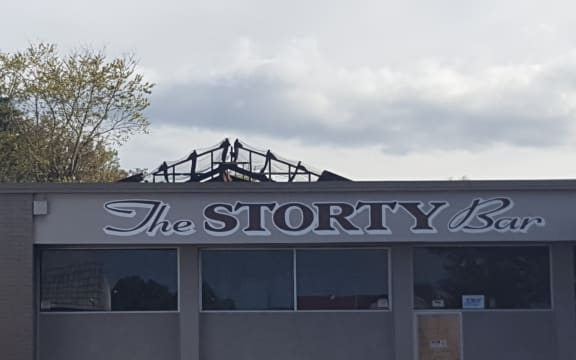 The former Storty Bar in Hastings, where two children have been injured in a fire.