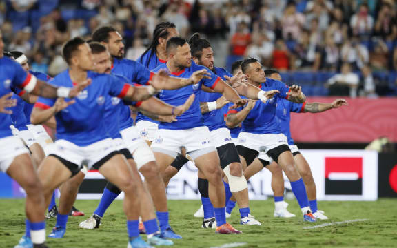 Samoan Siva Tau before Russia v Samoa, Rugby World Cup 2019 at Kumagaya Stadium, Saitama, Japan.