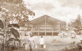A multi-purpose hut in the settlement design that won Myint San Aung the Resene Design Award 2021