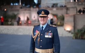 Chief of Defence Force Air Marshal Kevin Short at the 2021 Anzac Dawn Service in Wellington.