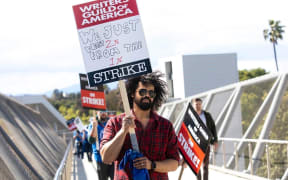 Striking writer WGA member Sean Collins-Smith