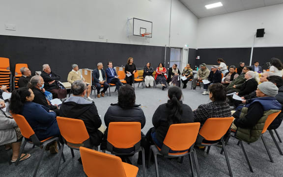 The elders in the Christchurch Samoan community gather to discuss Green MP Teanau Tuiono's bill, Restoring Citizenship Removed by Citizenship (Western Samoa) Act 1982 Bill.