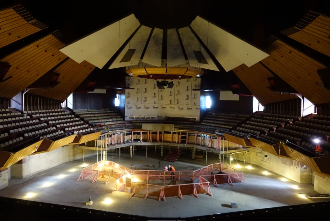 The main auditorium of earthquake-damaged Christchurch's Town Hall on 8 July 2015.