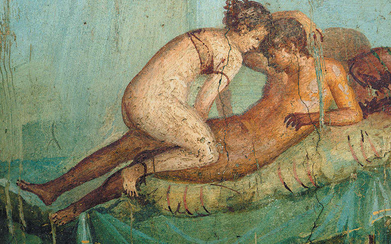 Roman fresco from the bedroom (Cubiculum 43) in the Casa del Centenario (IX 8,3) in Pompeii, 1. Century A. C.