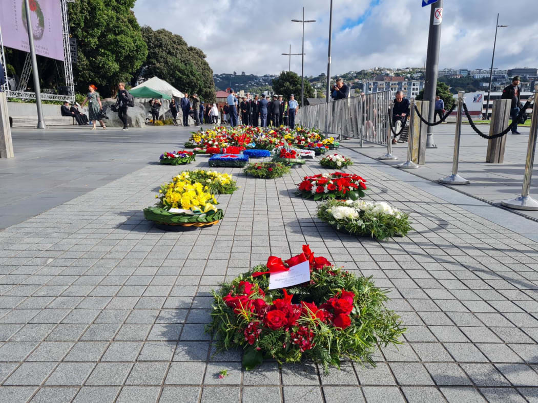 Wreaths are laid in Wellington.