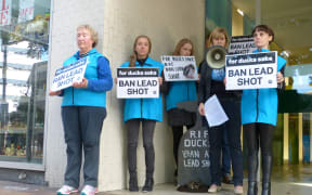 Protesters at Alfred's funeral.