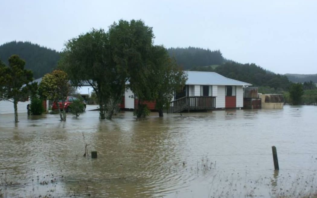 Flooding on Otiria Road, Moerewa on Friday.
