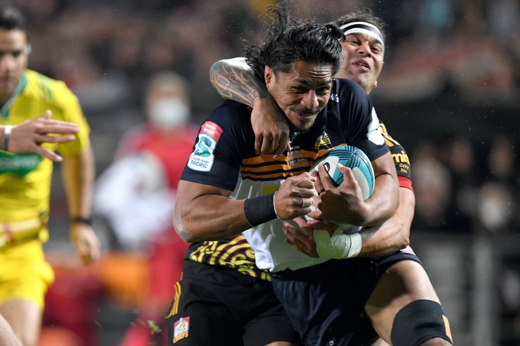 The Chiefs' Pete Samu takes the ball in the Chiefs v Brumbies Super Rugby match in Hamilton, New Zealand.
