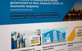 The NZ Treasury website, detailing its response to Covid-19.