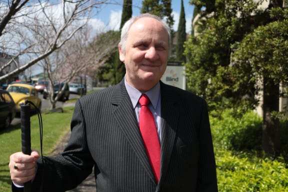 Neil Jarvis, of the Blind Foundation, involved in adaptive technology to improve lives of blind people. Photo: RNZ / Eva Corlett