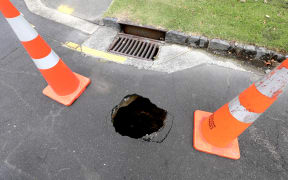 The sinkhole in St Marys Bay