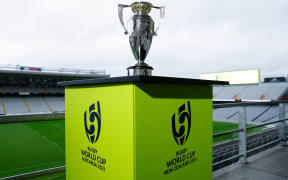 General view of World cup trophy.
Captains photo call media opportunity for the Women's Rugby World Cup 2021 at Eden Park, Auckland, New Zealand on Sunday 2 October 2022.
Photo: World Rugby