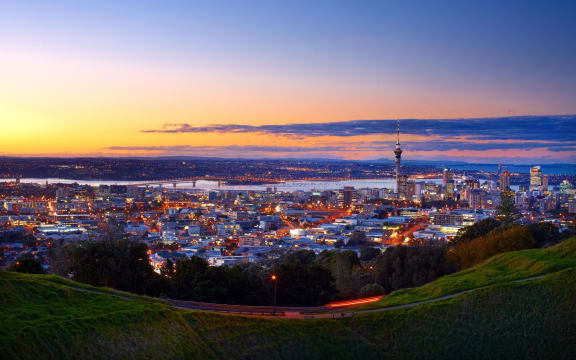 Auckland: New Zealand's largest city as seen from the suburb of Kingsland