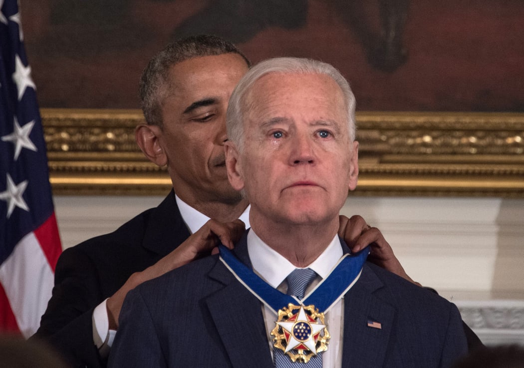 President Barack Obama awards his vice-president Joe Biden the Presidential Medal of Freedom.
