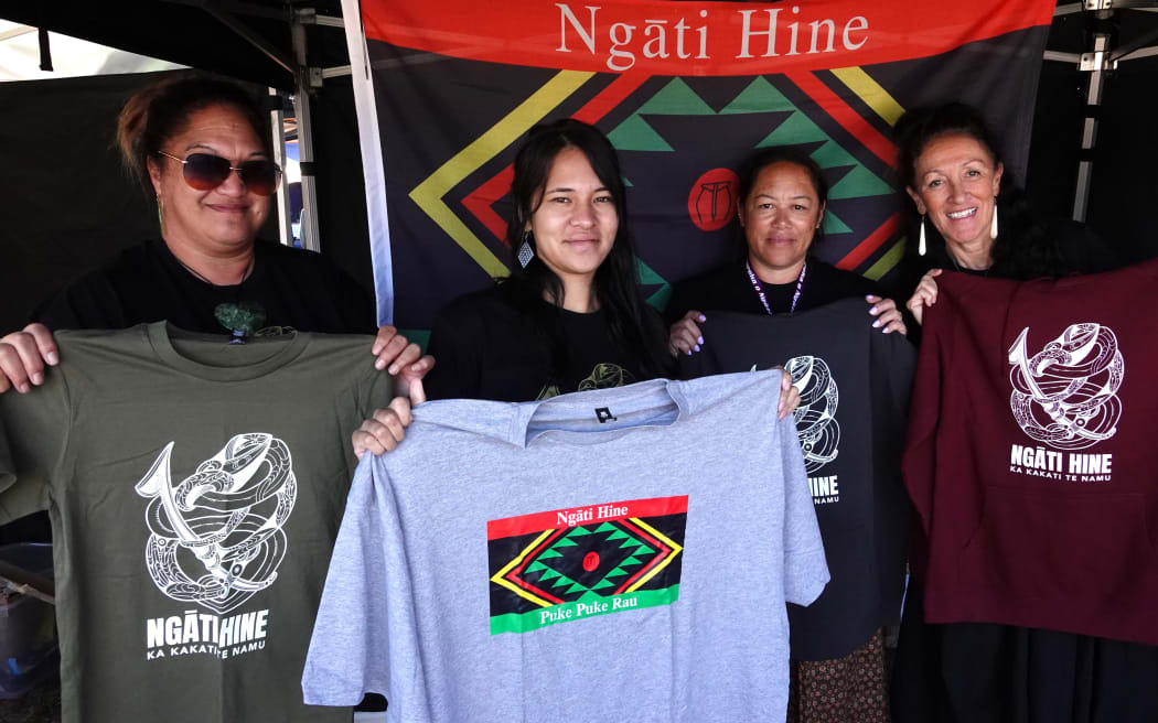 Ngāti Hine merchandise is always popular at the festival.