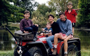 Steve Wyn-Harris with his wife Jane and when at home, sons Jason, Hugh and Matt on their Hawkes Bay farm