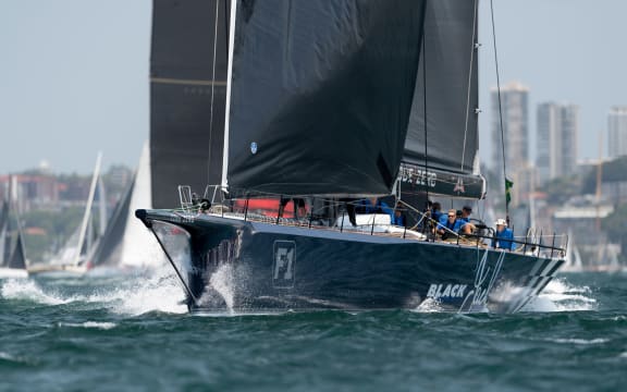 SYDNEY, AUSTRALIA - DECEMBER 26: Black Jack sails during the start of the Sydney to Hobart Yacht race on December 26, 2019 in Sydney, Australia. (Photo by Speed Media/Icon Sportswire)