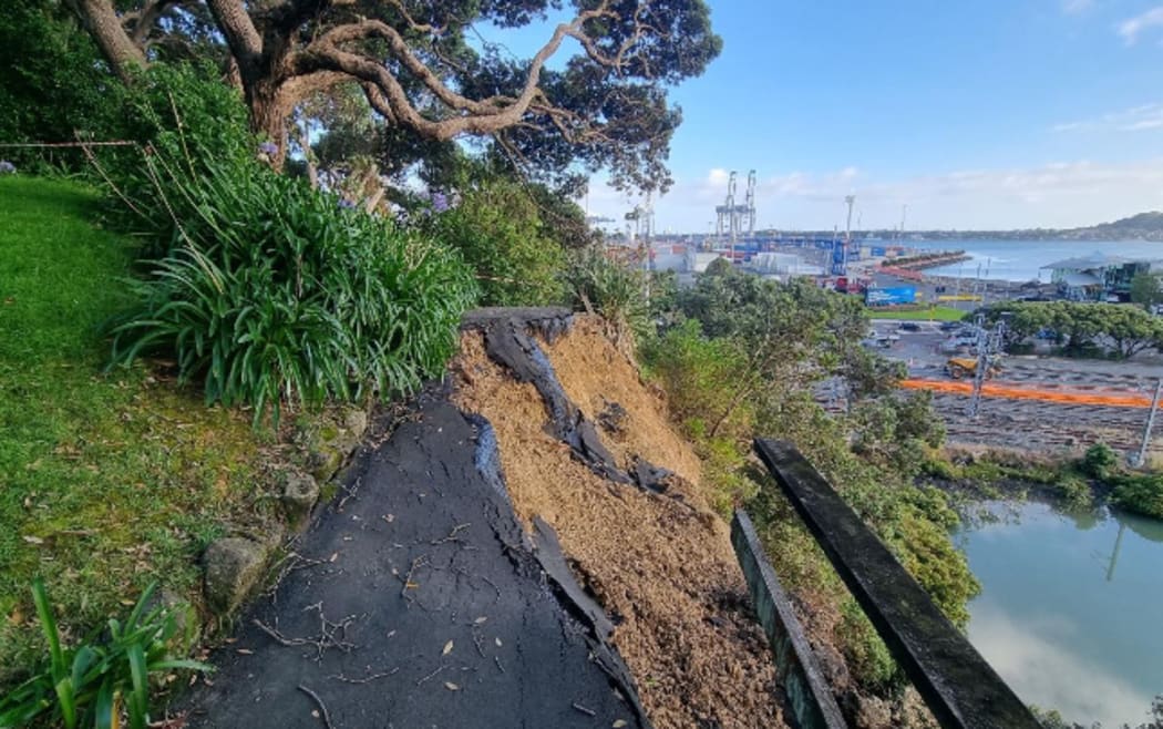 The top of one of three slips below the spot where the Erebus memorial was due to be built after years of wrangling.  Source: Engeo geotechnical report
