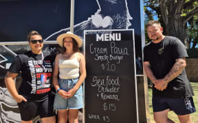Frances, Karlee, and Simon Richardson said their cream pāua smash burger has been a 'game changer.'