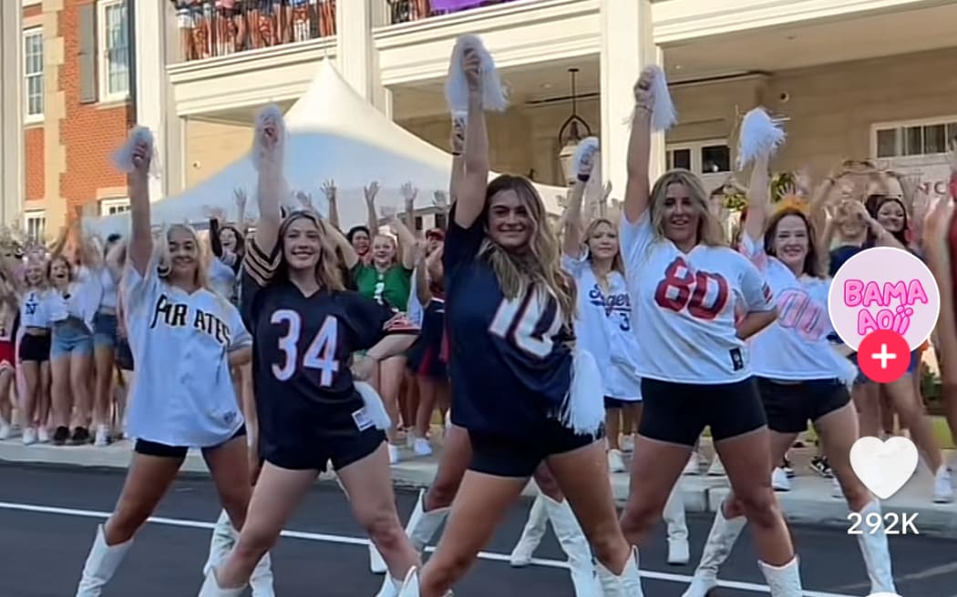 A dance video from a sorority at the University of Alabama during rush week.