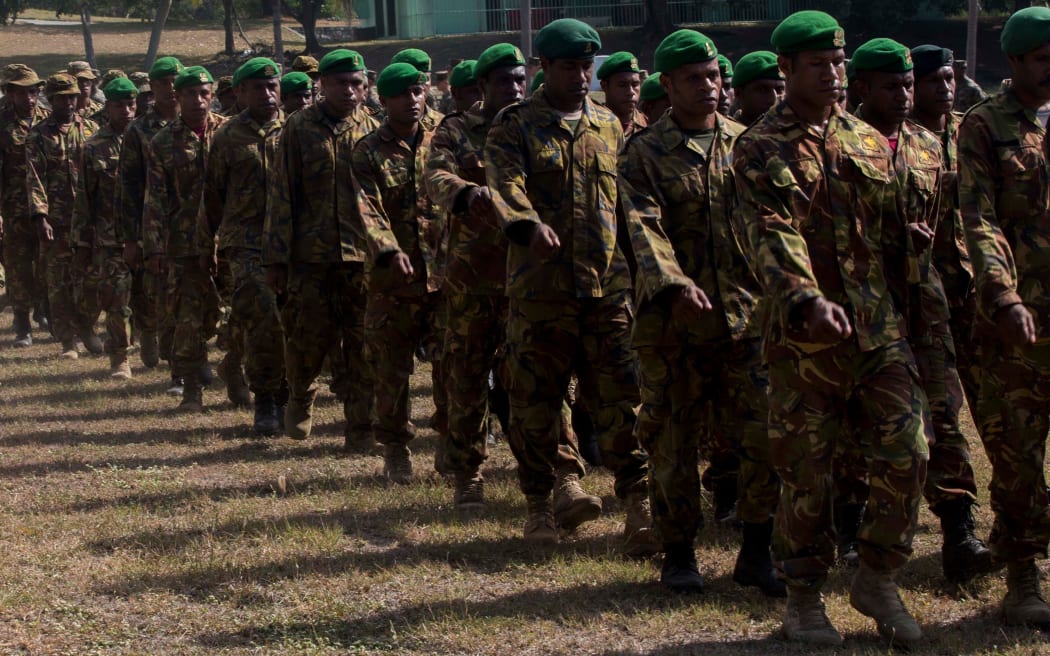 Papua New Guinea Defence Force soldiers Taurama Barracks, Port Moresby, 2016.