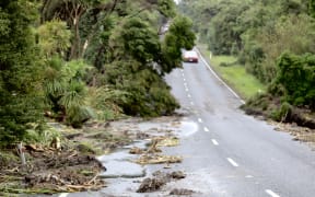 Muriwai residents had to be evacuated after heavy rain from Cyclone Gabrielle caused land slips in Auckland's west coast.