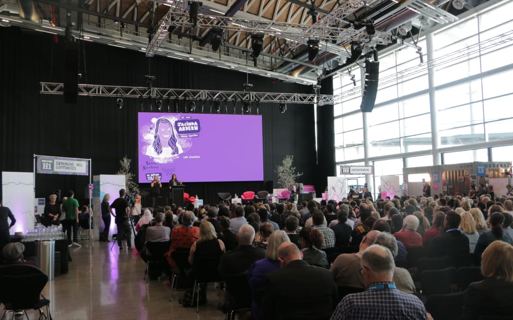 The crowd at the Education Summit in Auckland this afternoon.