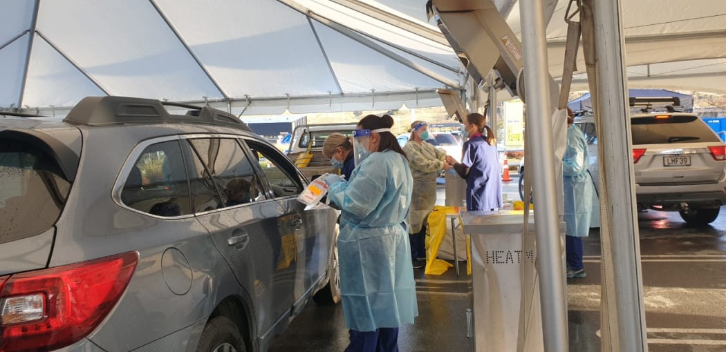 The drive-through Covid-19 testing clinic in Frankton, operating from 9am to 5pm on Tuesday.