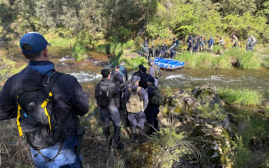 Police conducted line searches and cleared caves during the latest search for Dezi Freeman.