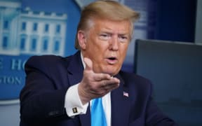 US President Donald Trump speaks during the daily briefing on the novel coronavirus, COVID-19, in the Brady Briefing Room at the White House on April 7, 2020, in Washington, DC.
