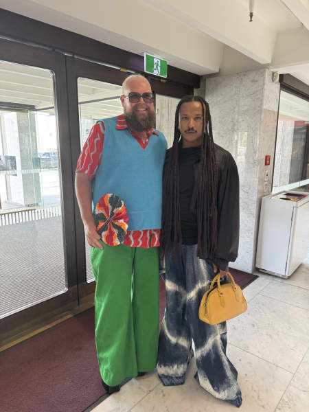 Designer Adrion Williams and partner Mark.