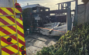 The scene of the Island Bay fire the following day.