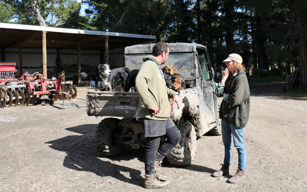 Kiaora Downs - Jane and Josh in the farmyard