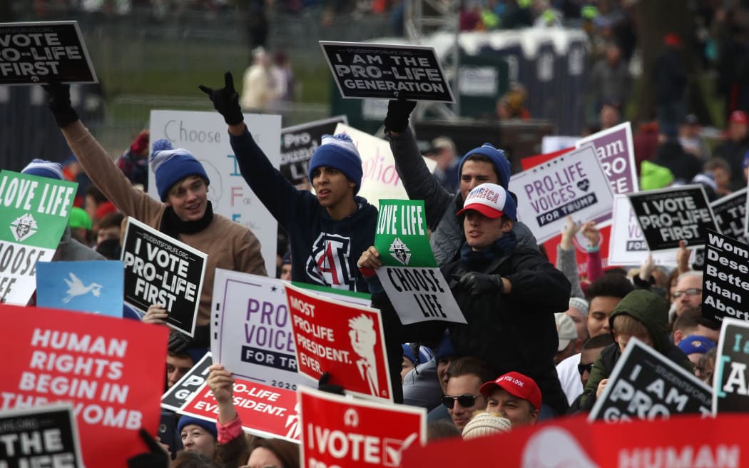 Demonstrators at the March for Life in Washington. January 2020.