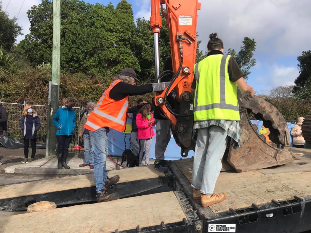 Protesters are calling on the Auckland Council to buy the land.