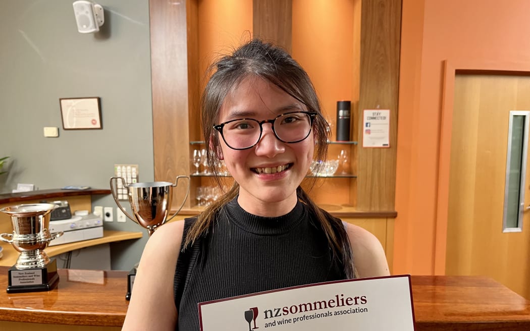 Kristen Tay winning Junior Sommelier of the Year 2022