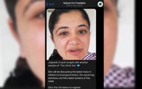 Southland dairy farmer and district council community board candidate Jaspreet Boparai regularly speaks on Voices for Freedom platforms.