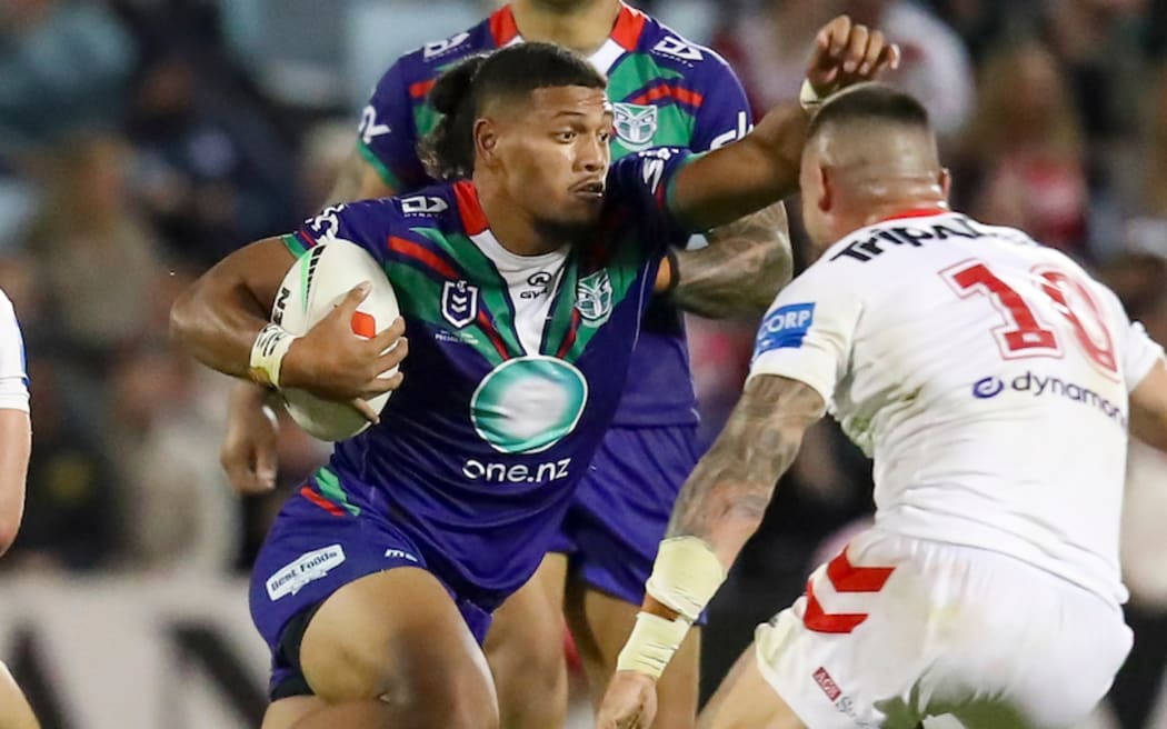 Demitric Vaimauga in possession. St George Dragons v One NZ Warriors.