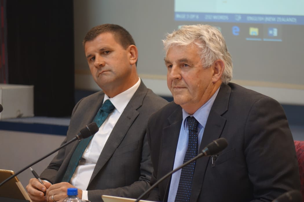 New Plymouth mayor Neil Holdom, left, and deputy mayor Richard Jordan.