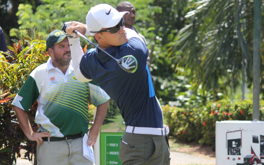 Cory Crawford in action at the PNG Open.