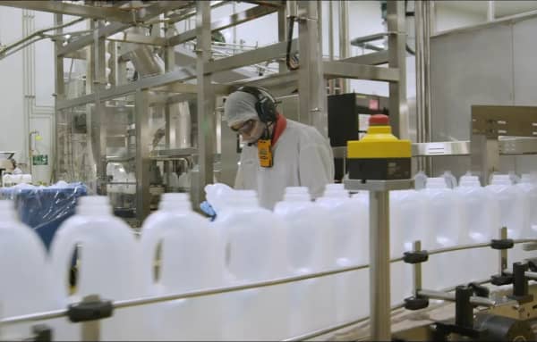 Synlait milk on the production line.