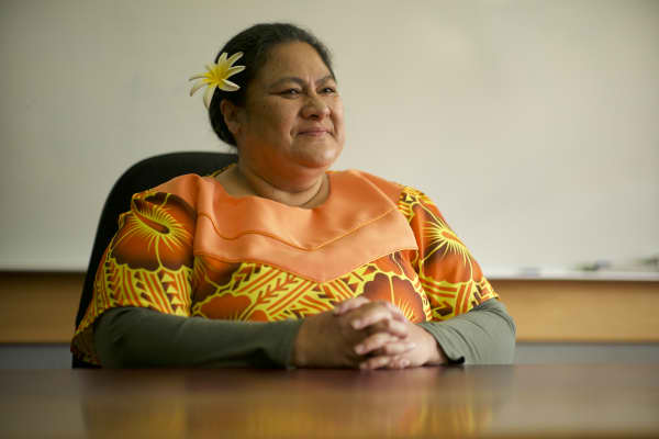 Despite a request from the deputy principal that she "blend in a bit more", Mareta proudly wears her Samoan traditional dress to work.