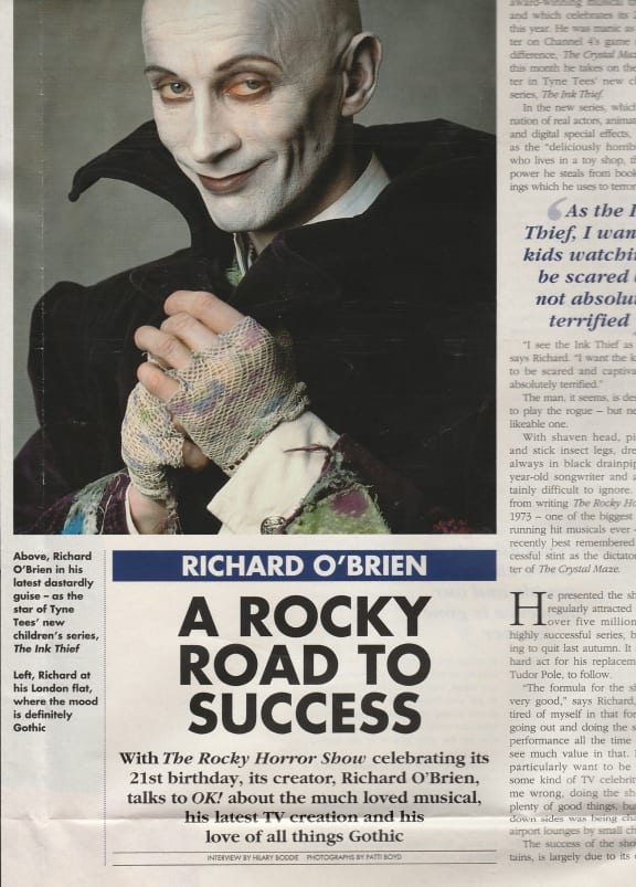 Richard O'Brien photo taken by Patti Boyd in OK magazine