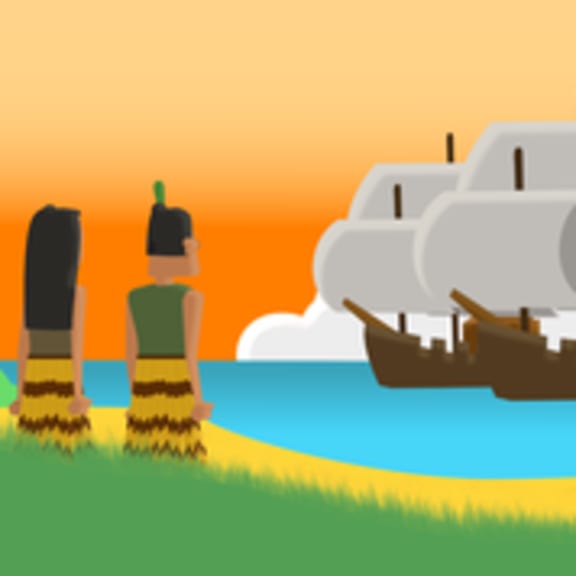 Maori witness first arrival of European ships. Animation by Chris Maguren