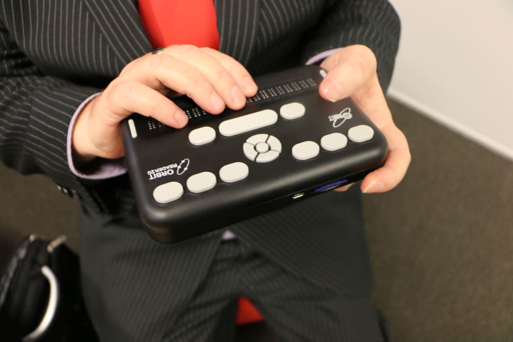 The new cost-effective braille reader. Photo: RNZ / Eva Corlett