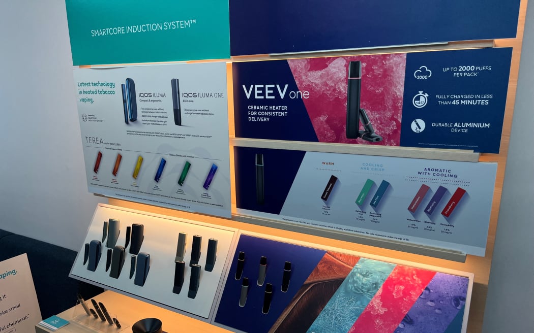 IQOS vape products on full display at Alex Vape in Christchurch on Wednesday afternoon