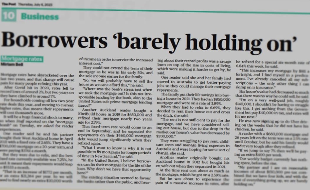 The Post highlights growing concern this week about more people struggling to keep up with debt repayments.