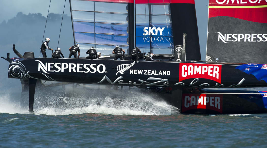Team New Zealand's AC72 catamaran during the 2013 America's Cup